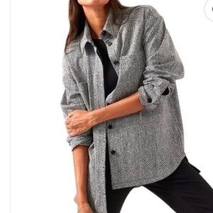 Athleta Braiden Button-Up Textured Shirt Jacket Size Medium